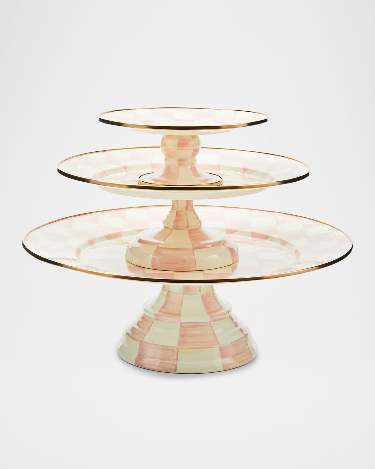 MacKenzie-Childs Rosy Check Pedestal Platter, Mini