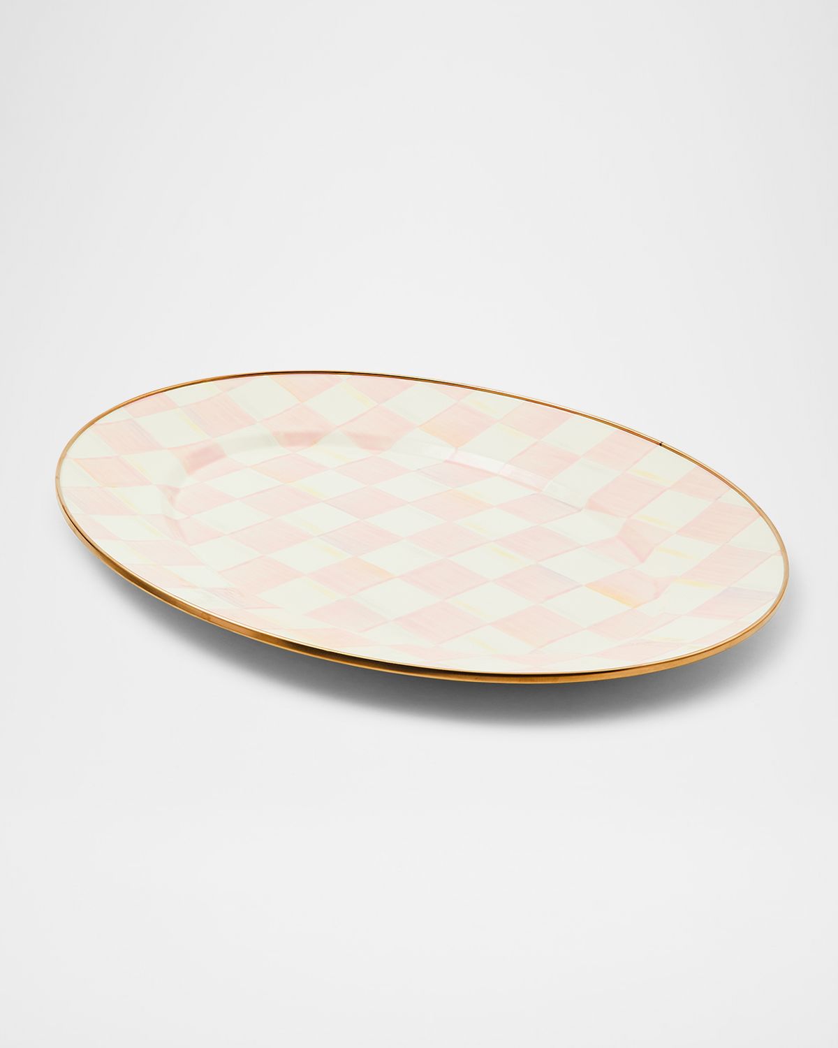 MacKenzie-Childs Rosy Check Medium Oval Platter