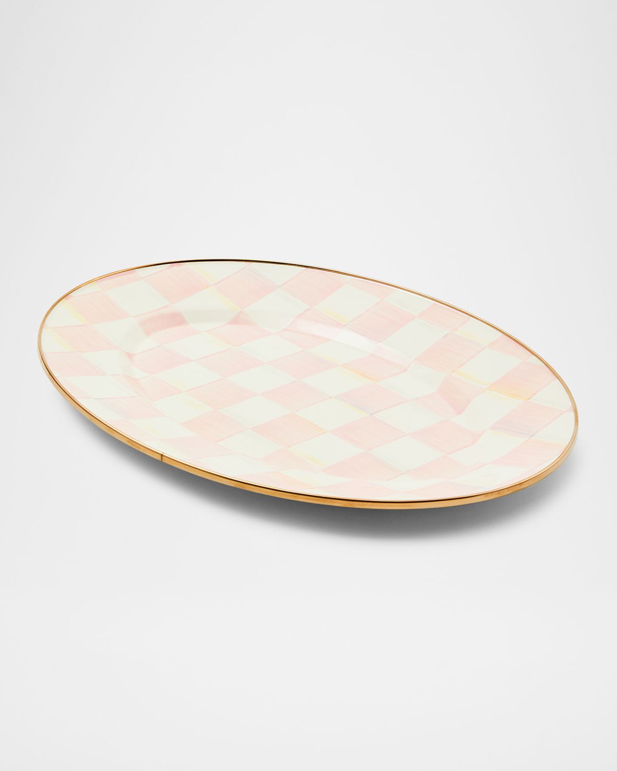 MacKenzie-Childs Rosy Check Small Oval Platter