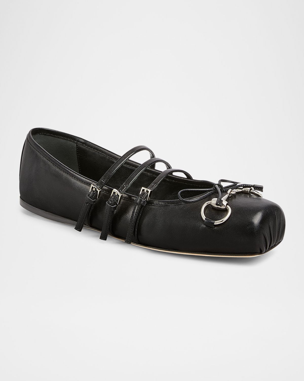 Gucci Horsebit 3-Strap Mary Jane Ballerina Flats