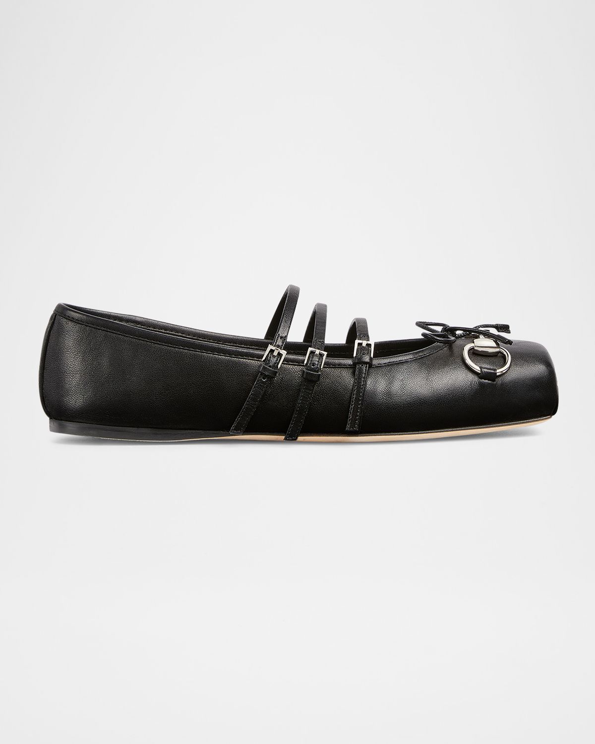 Gucci Horsebit 3-Strap Mary Jane Ballerina Flats