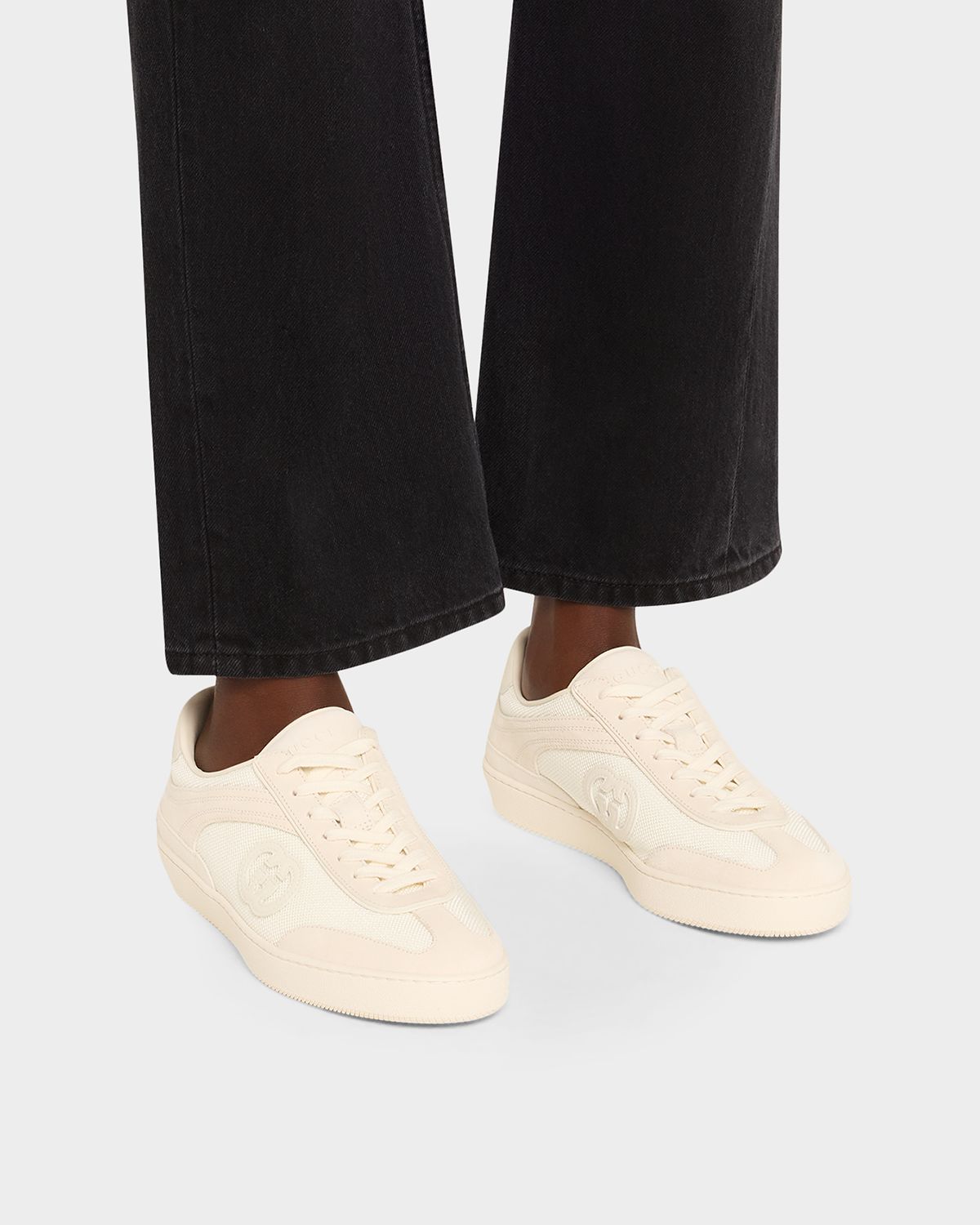 Gucci G75 Suede and Leather Sneakers