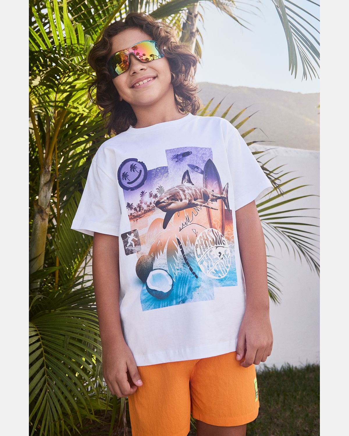 Molo Boy 's Rame Collage Surf Short-Sleeve T-Shirt, Size 3-7