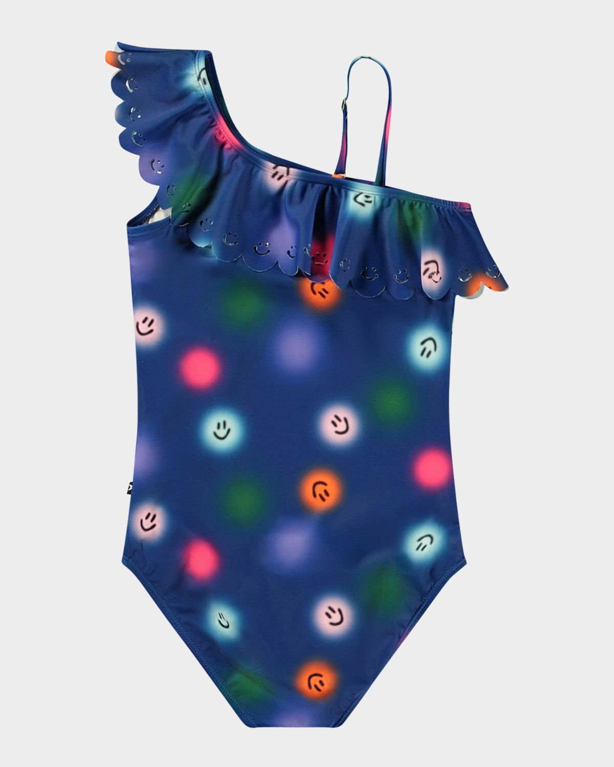 Molo Girl 's Net Ruffled One-Shoulder One-Piece Swimsuit, Size 3-7