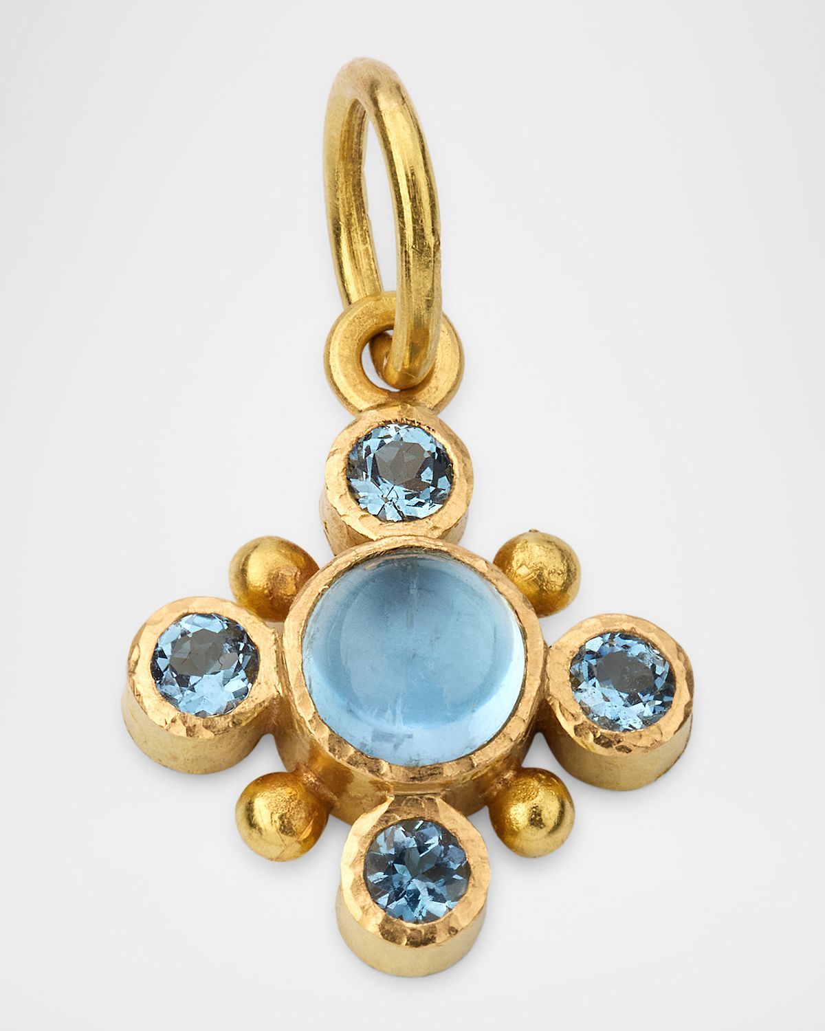 Elizabeth Locke 19K Small Round Aquamarine Pendant