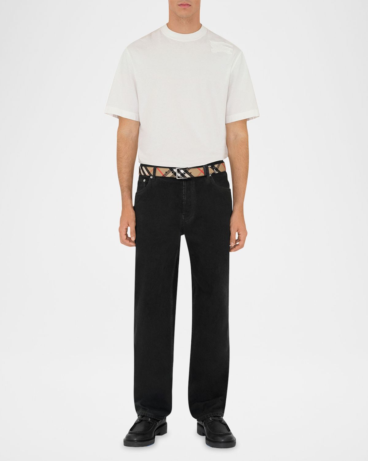 Burberry Men 's Woven Check Belt