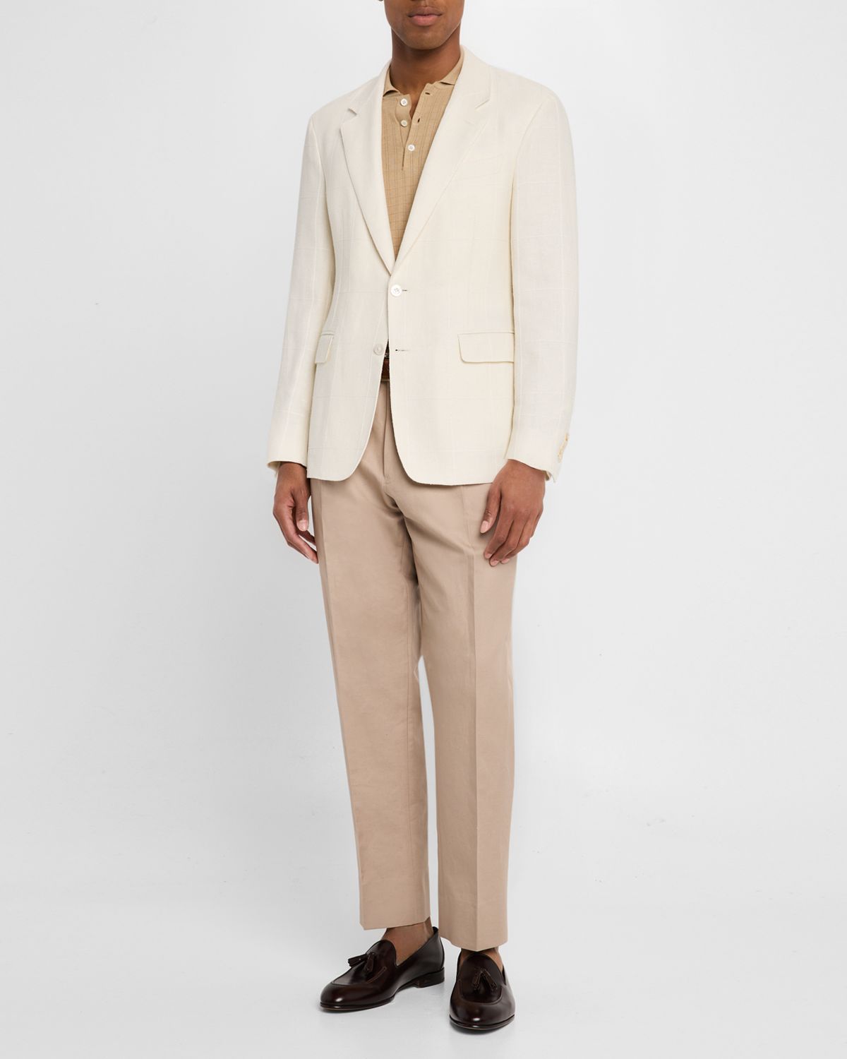 Canali Men 's Textured Windowpane Sport Coat