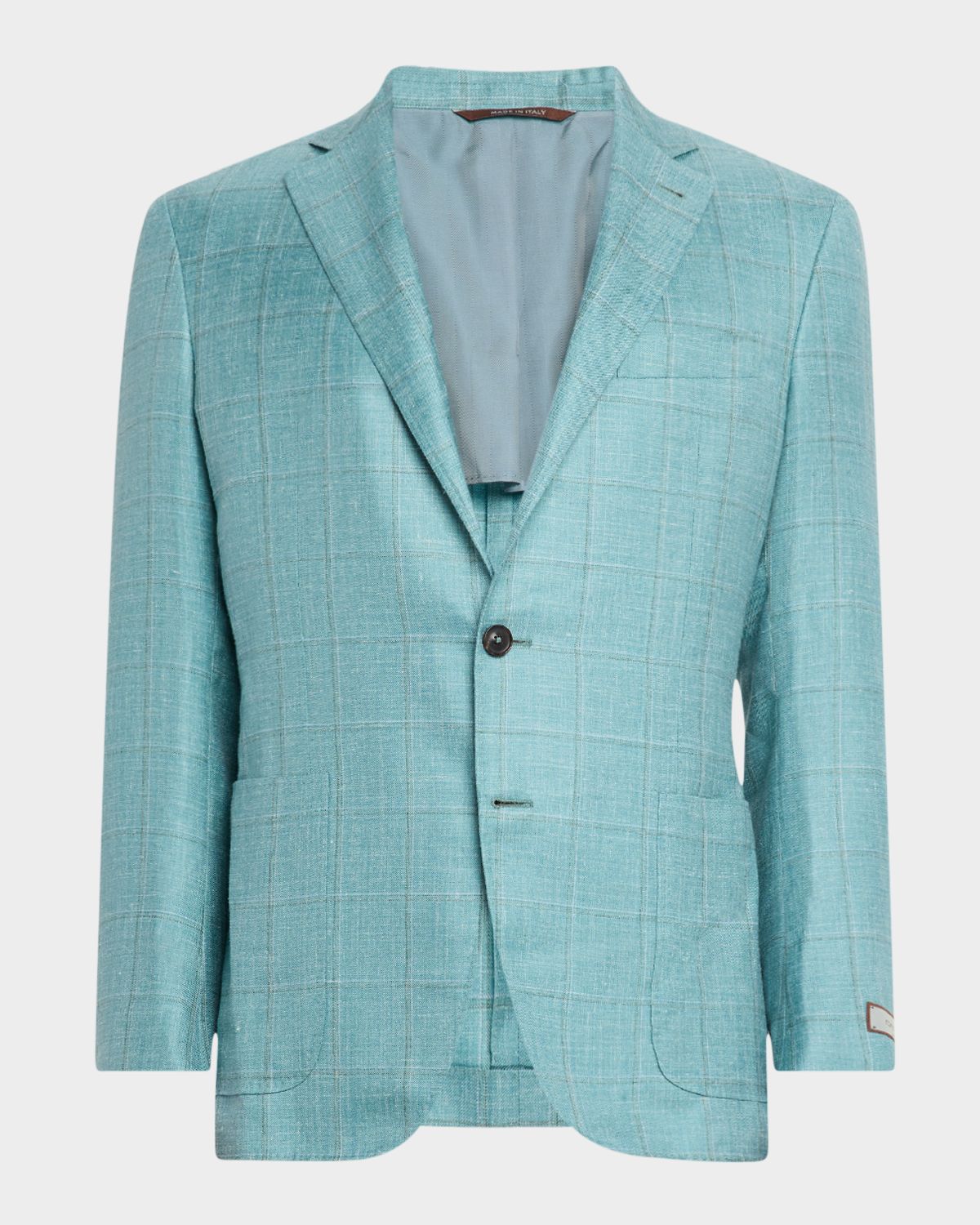 Canali Men 's Cashmere, Silk and Linen Windowpane Sport Coat
