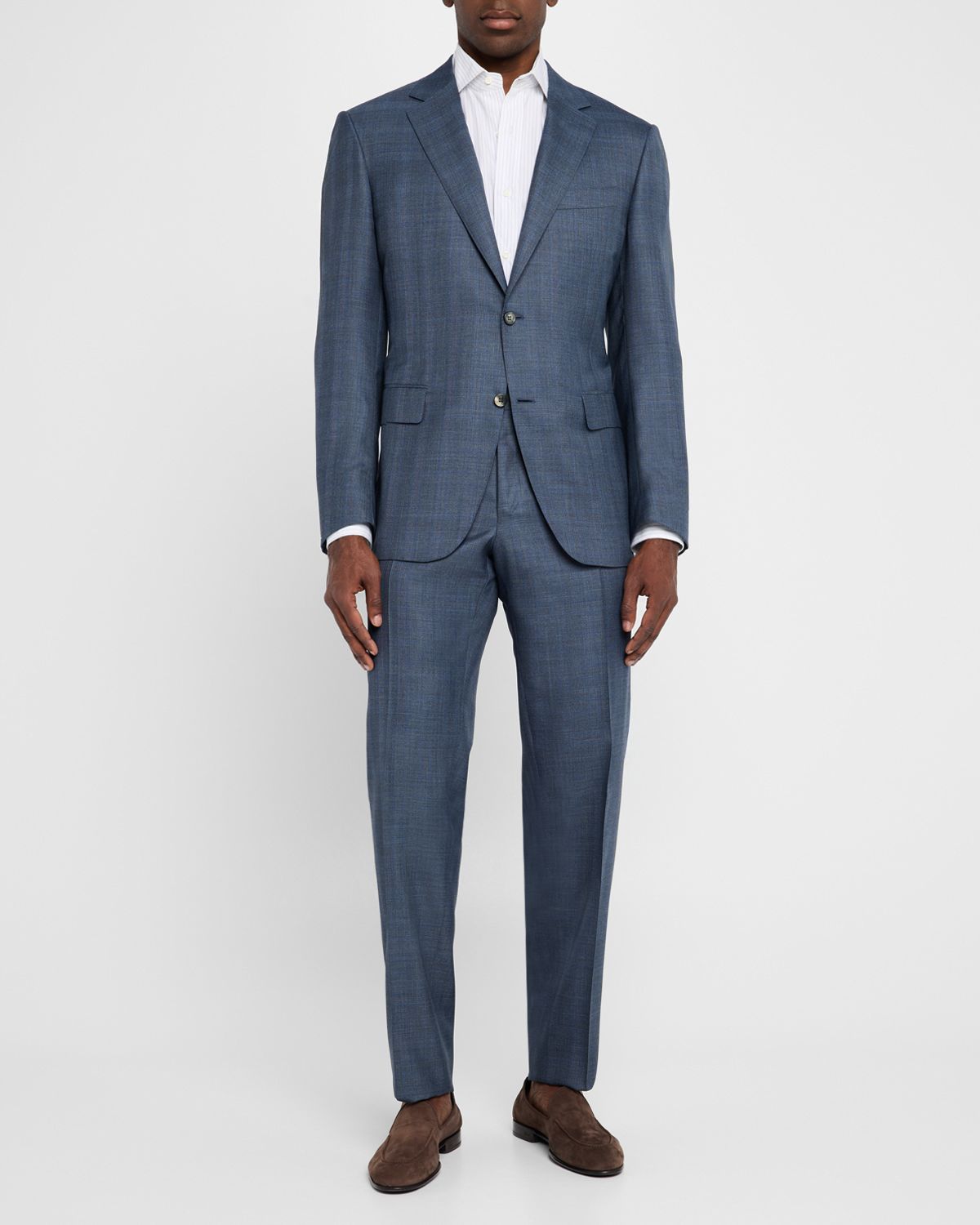 Canali Men 's Wool-Silk Plaid Suit