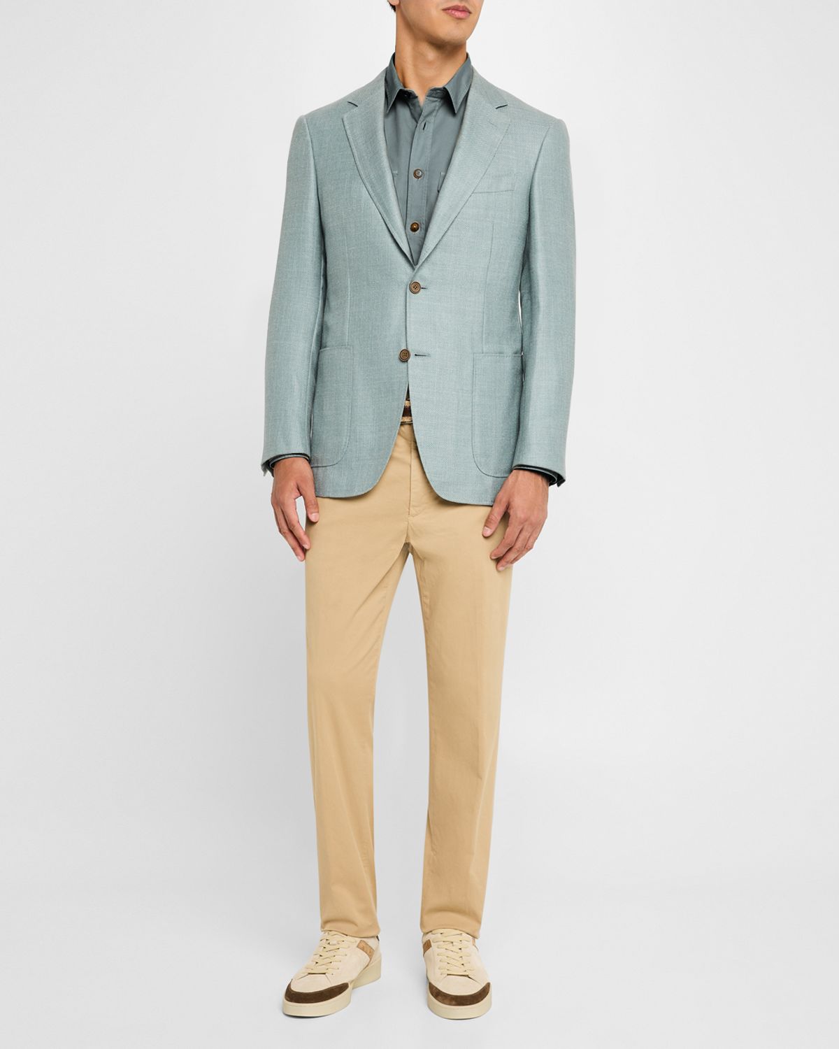 Canali Men 's Utility Casual Button-Down Shirt