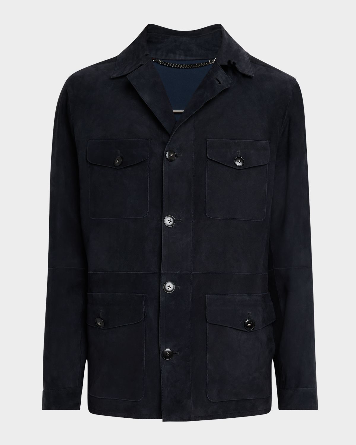 Canali Men 's Suede Four-Pocket Field Jacket