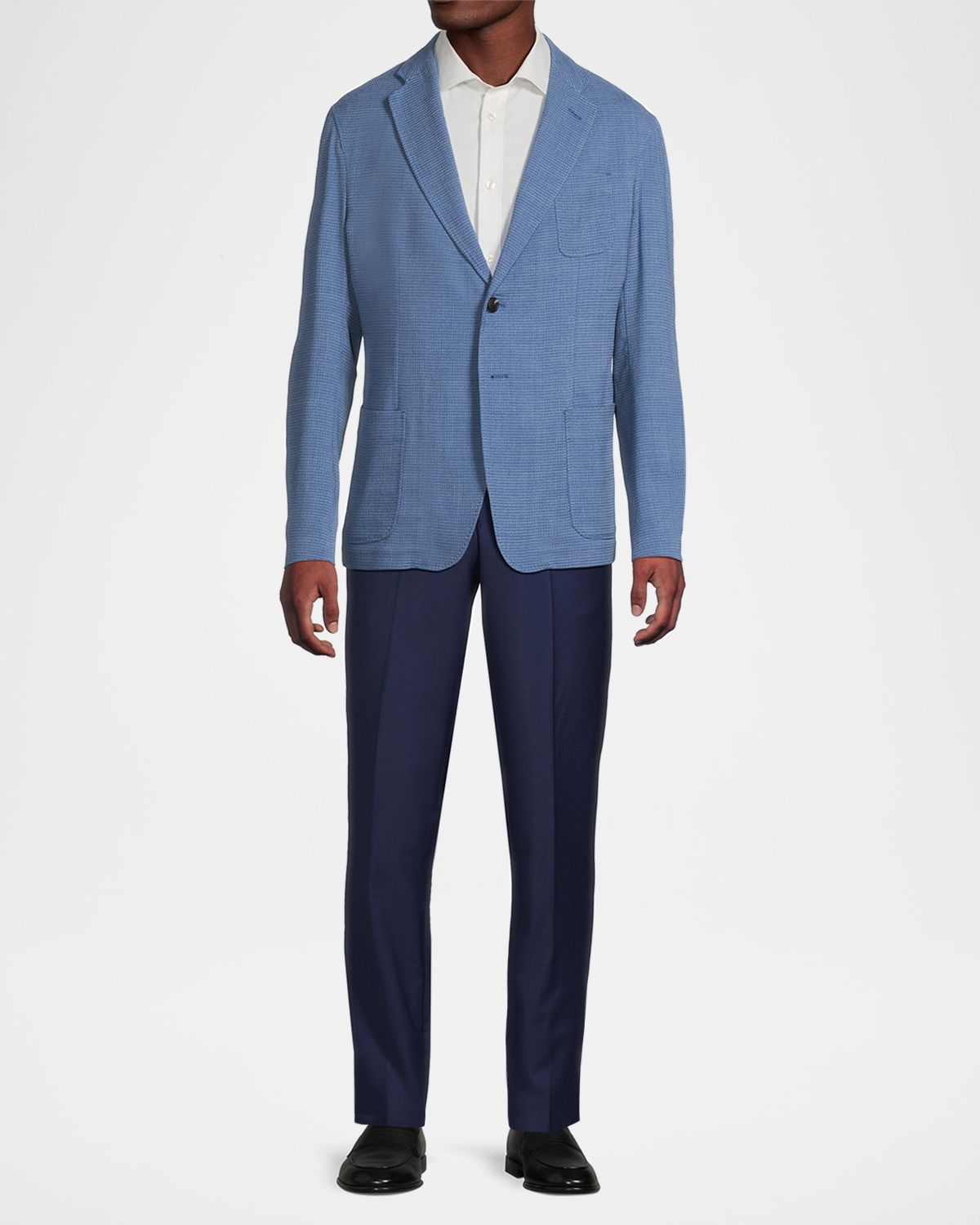 Emporio Armani Men 's Wool and Cotton Micro-Box Textured Sport Coat