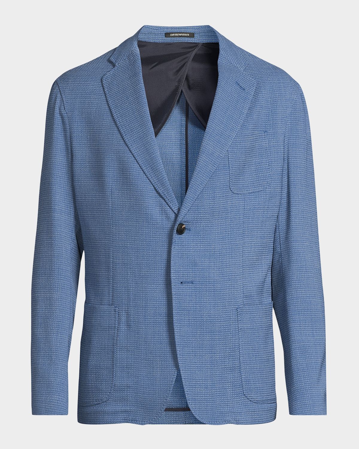 Emporio Armani Men 's Wool and Cotton Micro-Box Textured Sport Coat