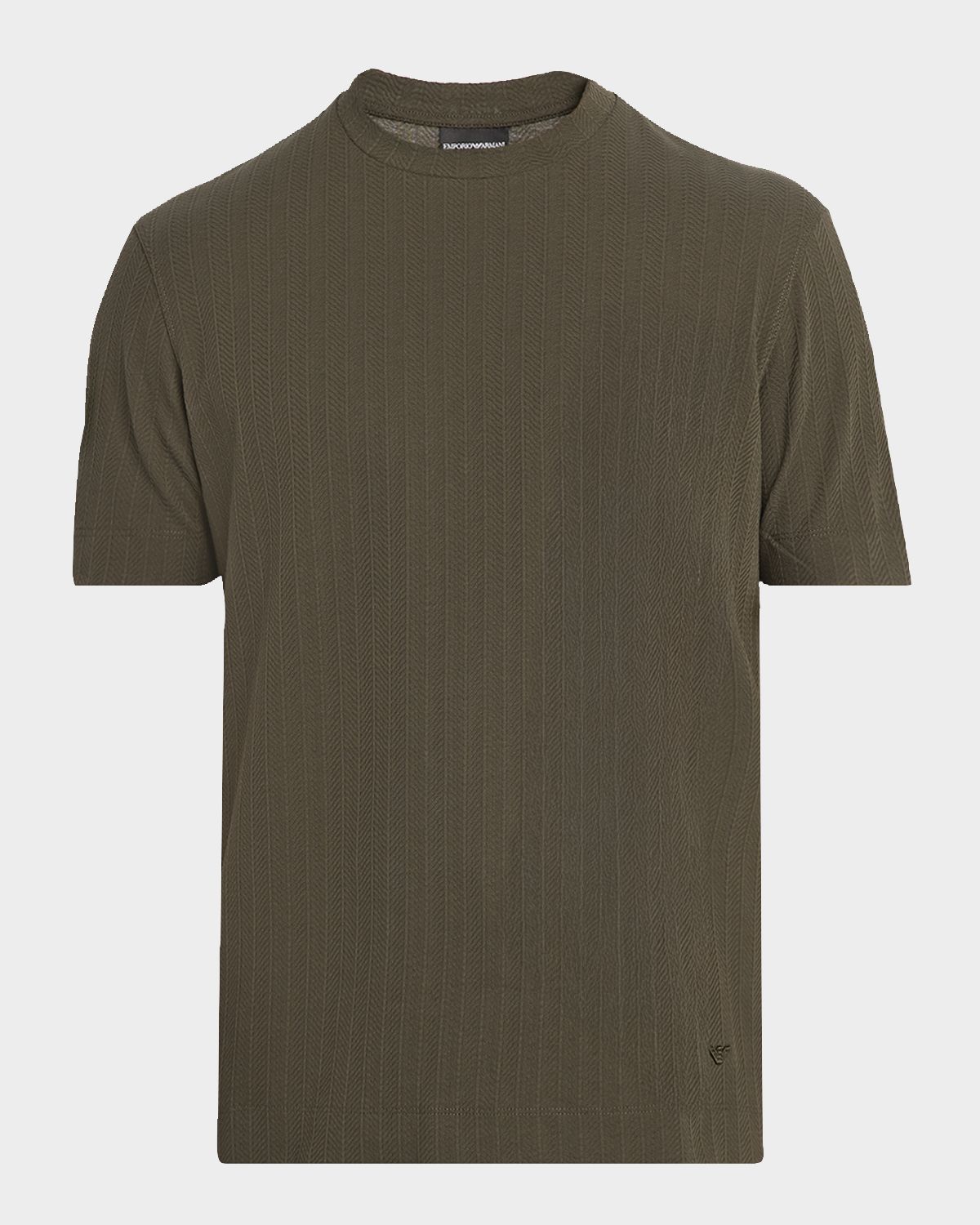 Emporio Armani Men 's Tonal Basketweave Crewneck T-Shirt | Thumbnail 6