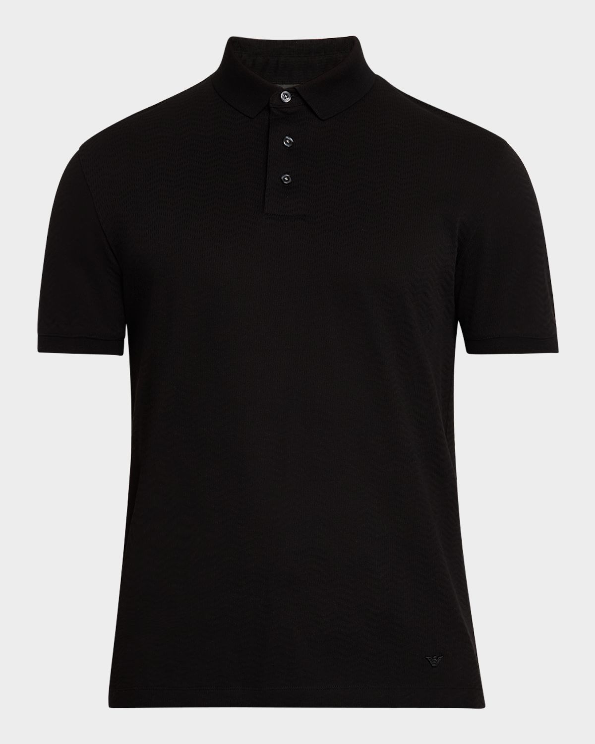 Emporio Armani Men 's Cotton Tonal Wave Polo Shirt