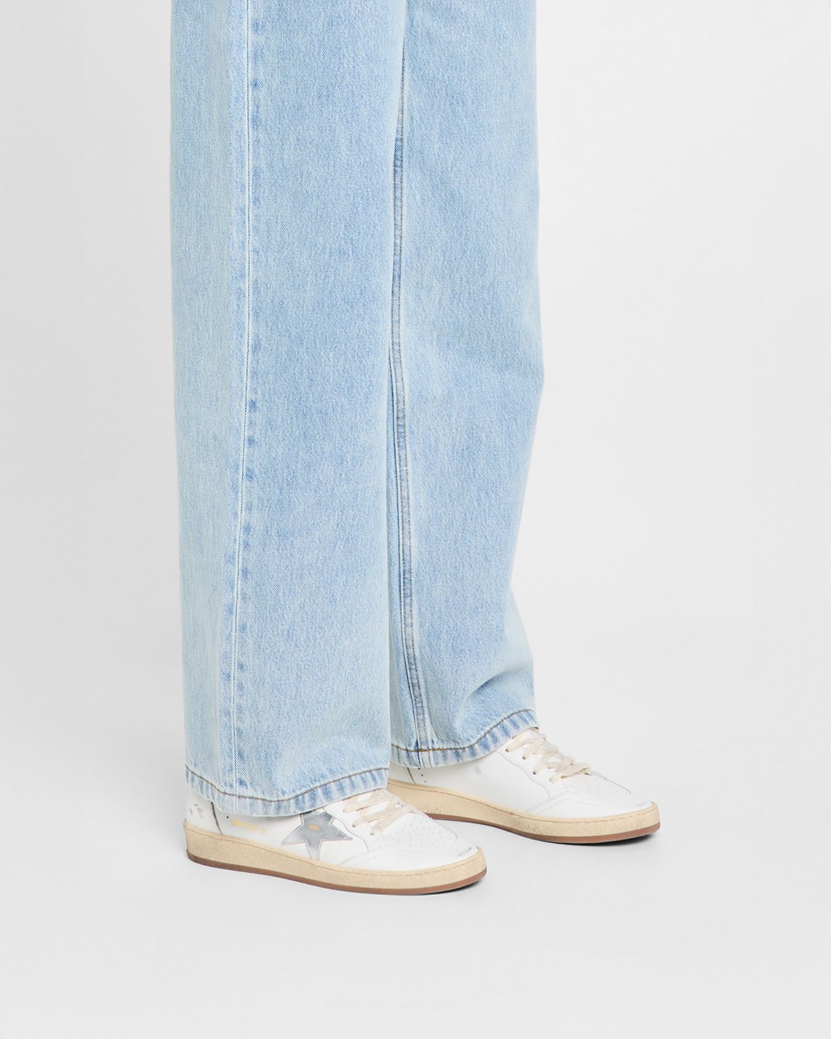 Golden Goose Ball Star Mixed Leather Low-Top Sneakers