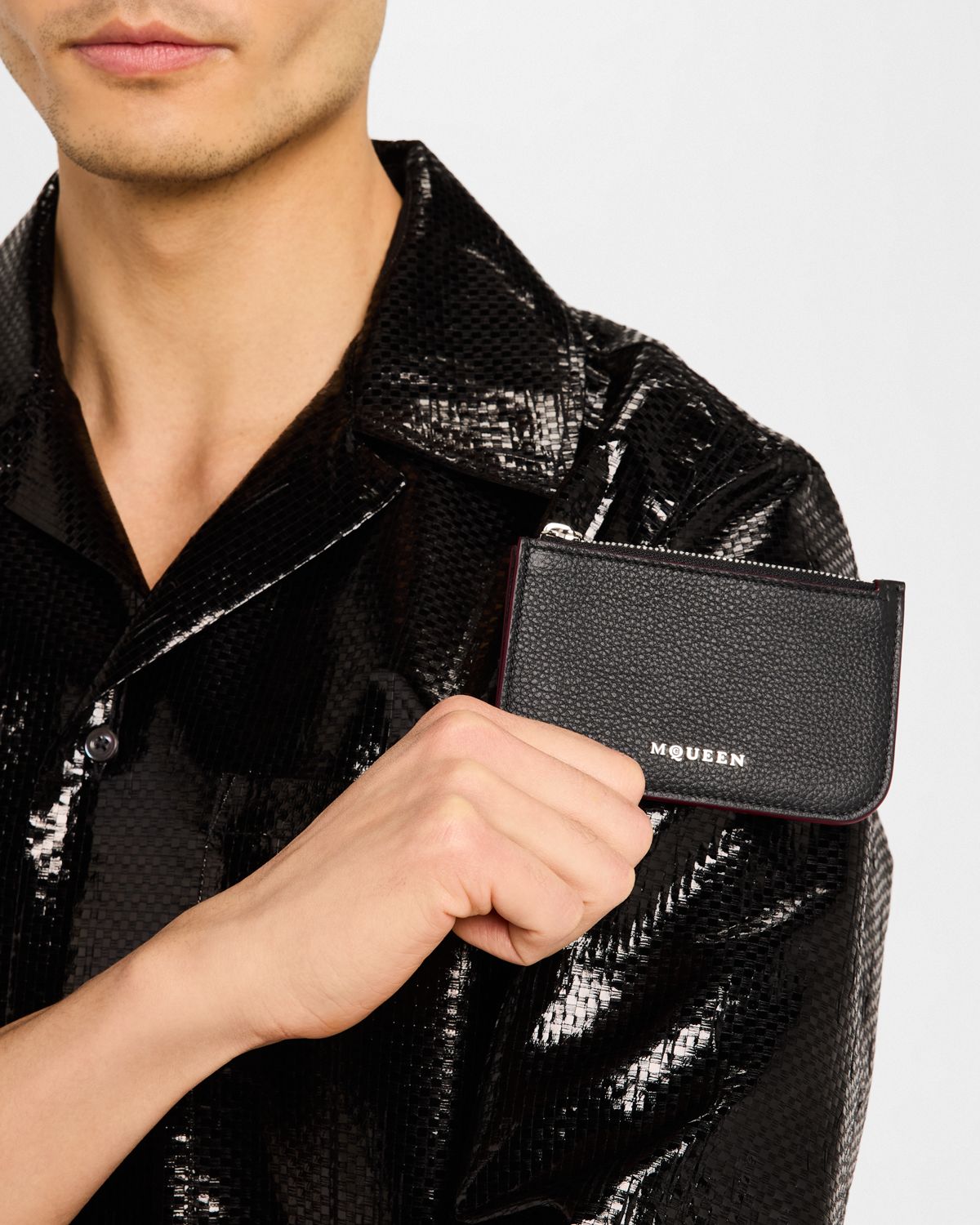 McQueen Men 's Sling Zip Card Holder