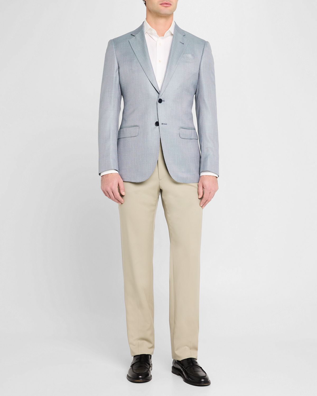 Emporio Armani Men 's Bamboo Micro-Grid Textured Sport Coat