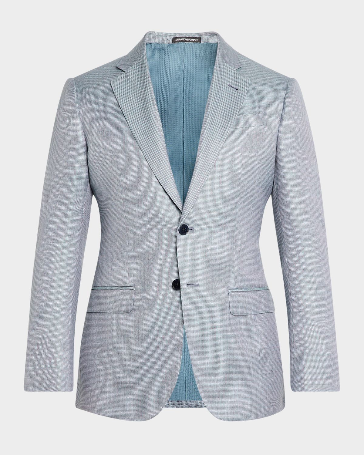Emporio Armani Men 's Bamboo Micro-Grid Textured Sport Coat