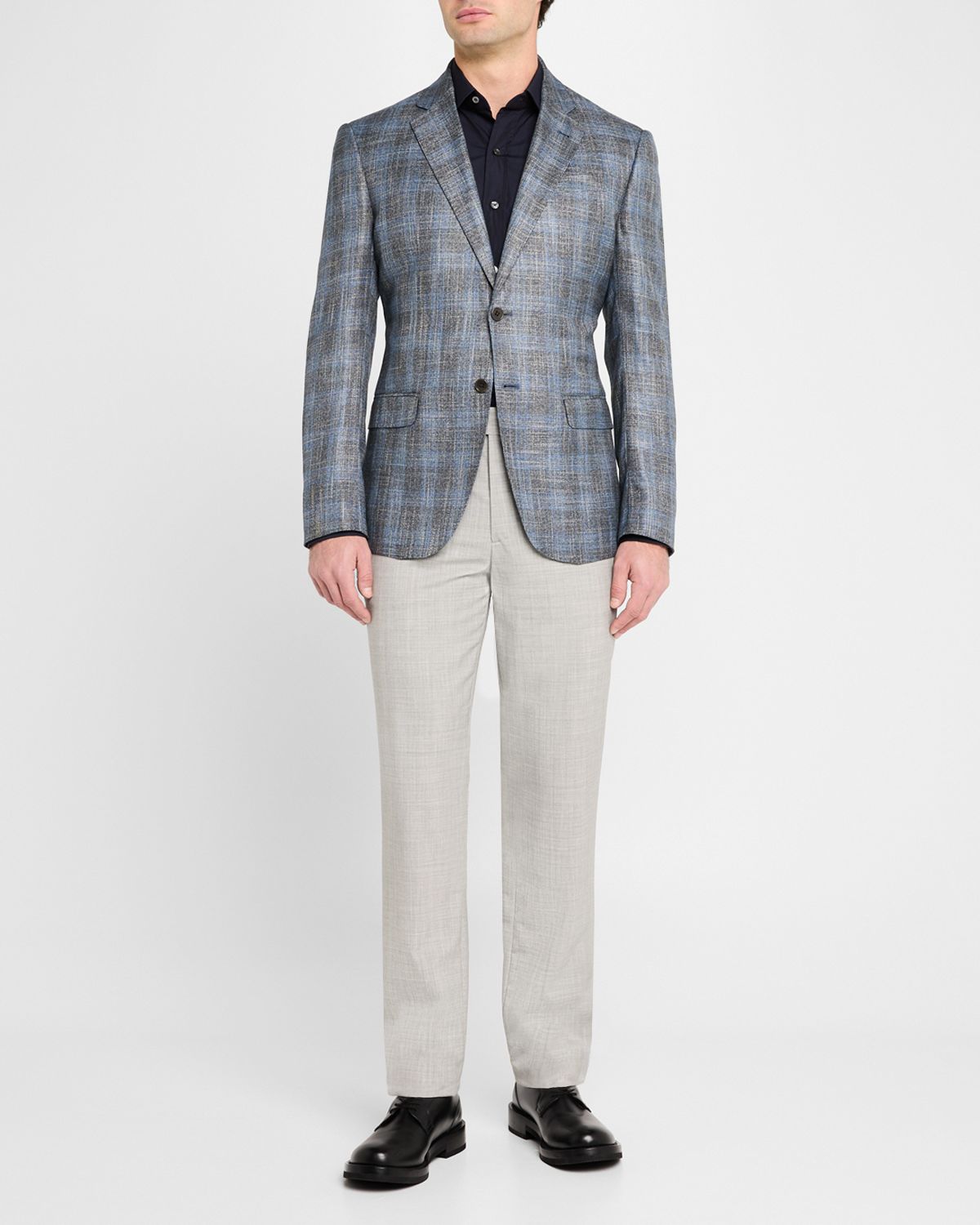 Emporio Armani Men 's Bamboo Textured Plaid Sport Coat