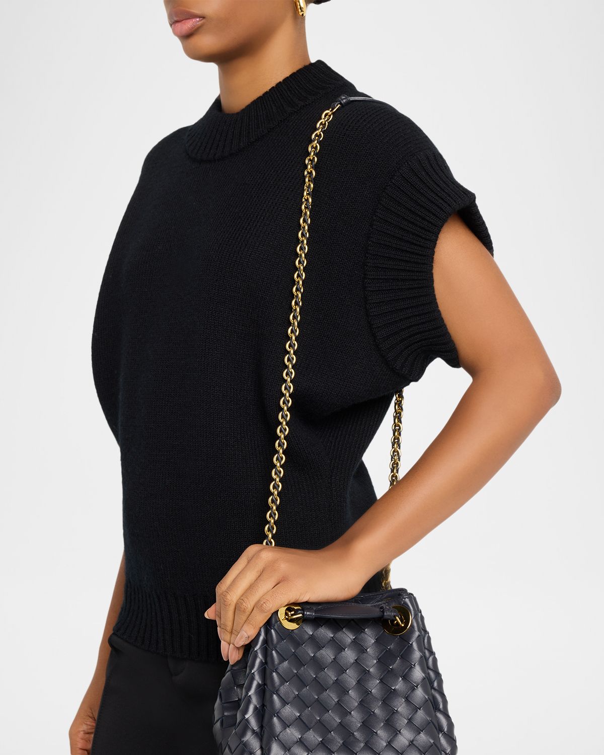 Bottega Veneta Small Parachute Leather Shoulder Bag