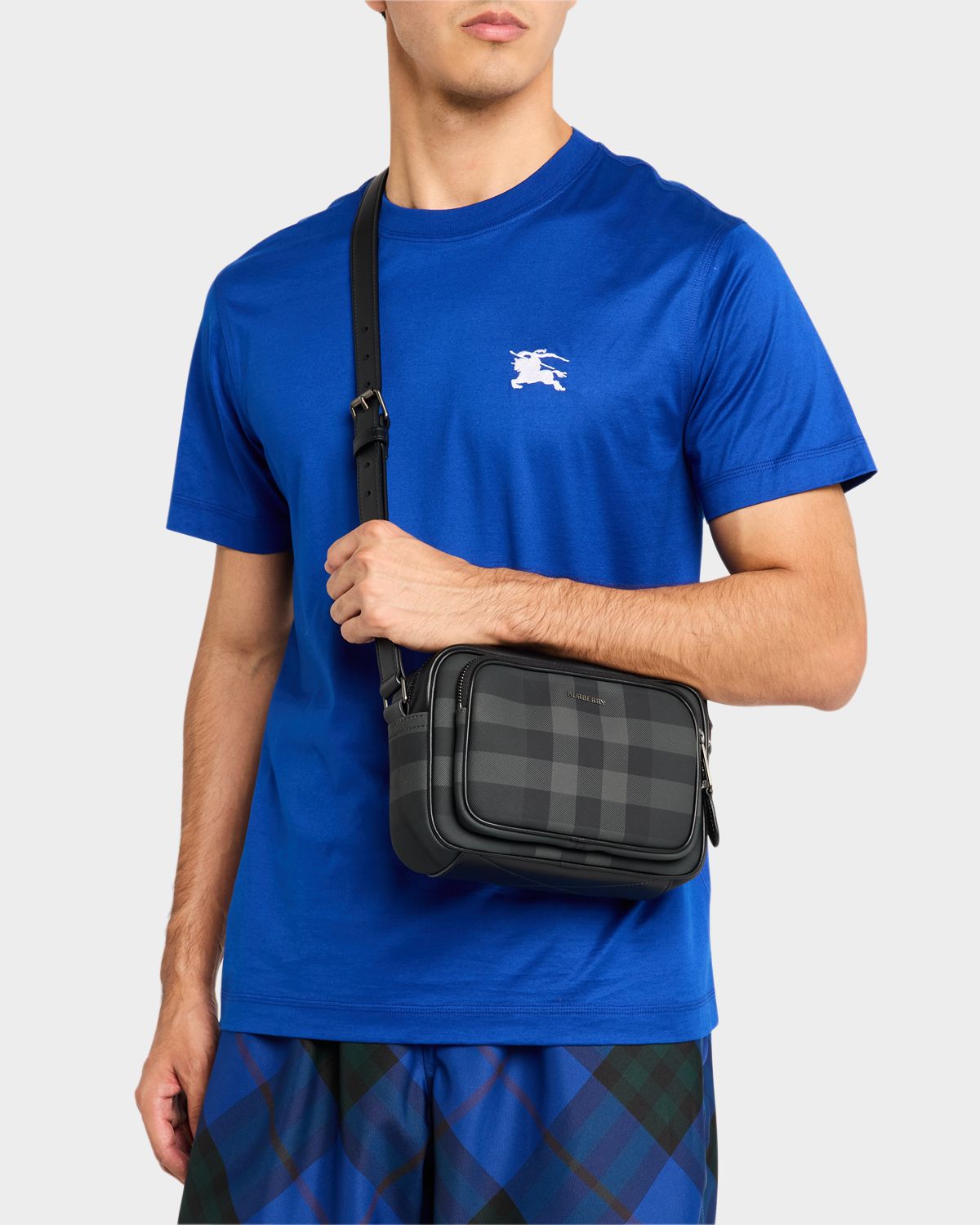 Burberry Men 's Paddy Check Crossbody Bag