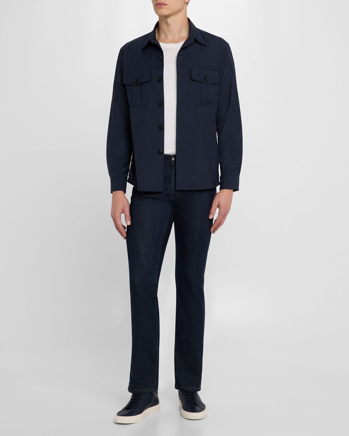 Canali Men 's Wool Overshirt