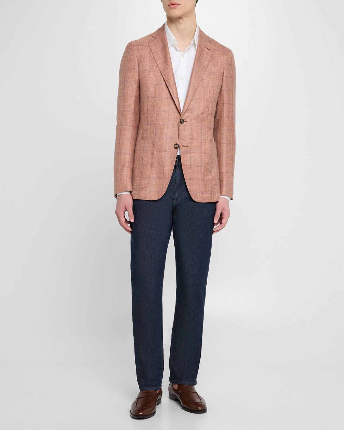 Canali Men 's Dark-Wash Soft Touch Denim Jeans