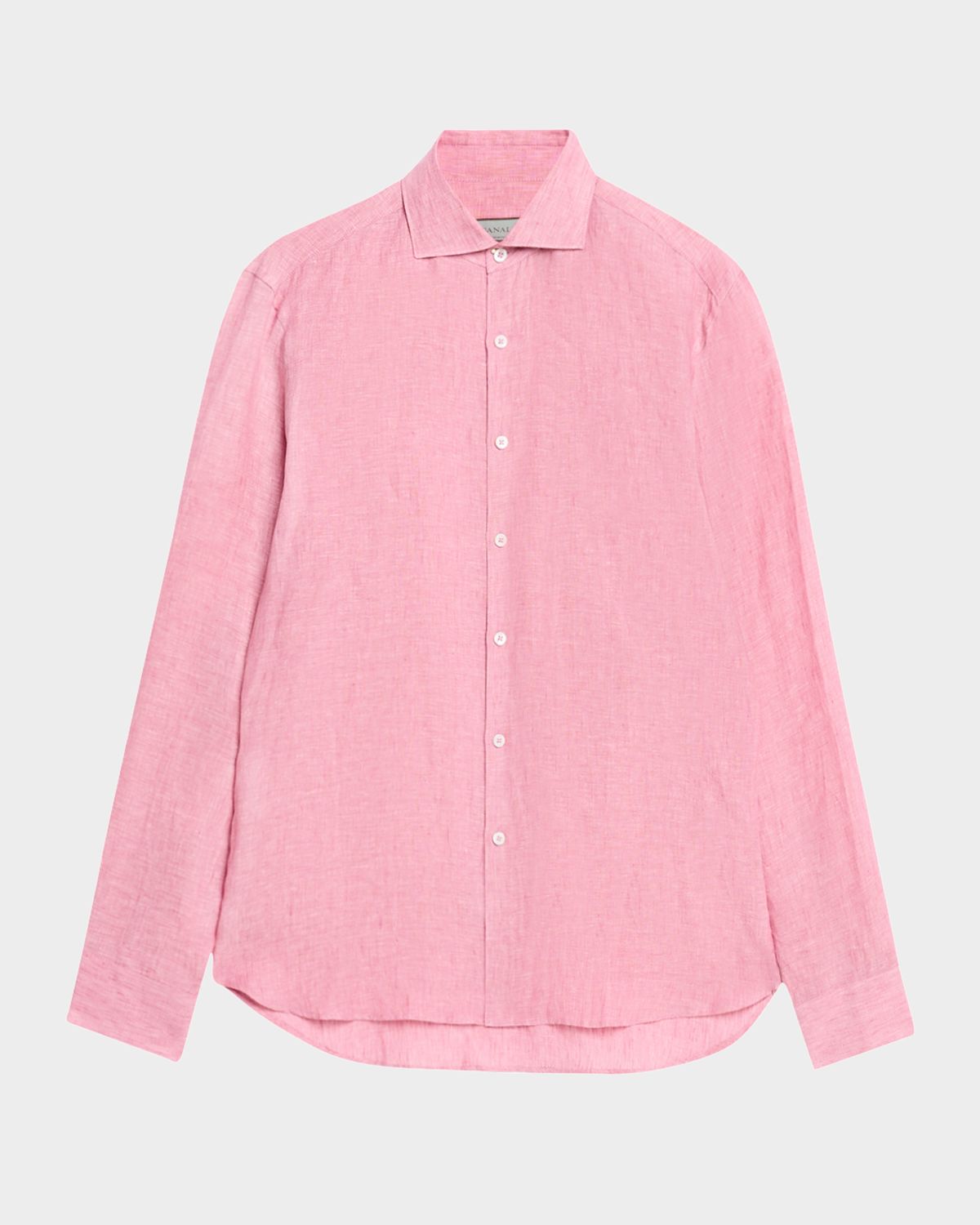 Canali Men 's Linen Casual Button-Down Shirt