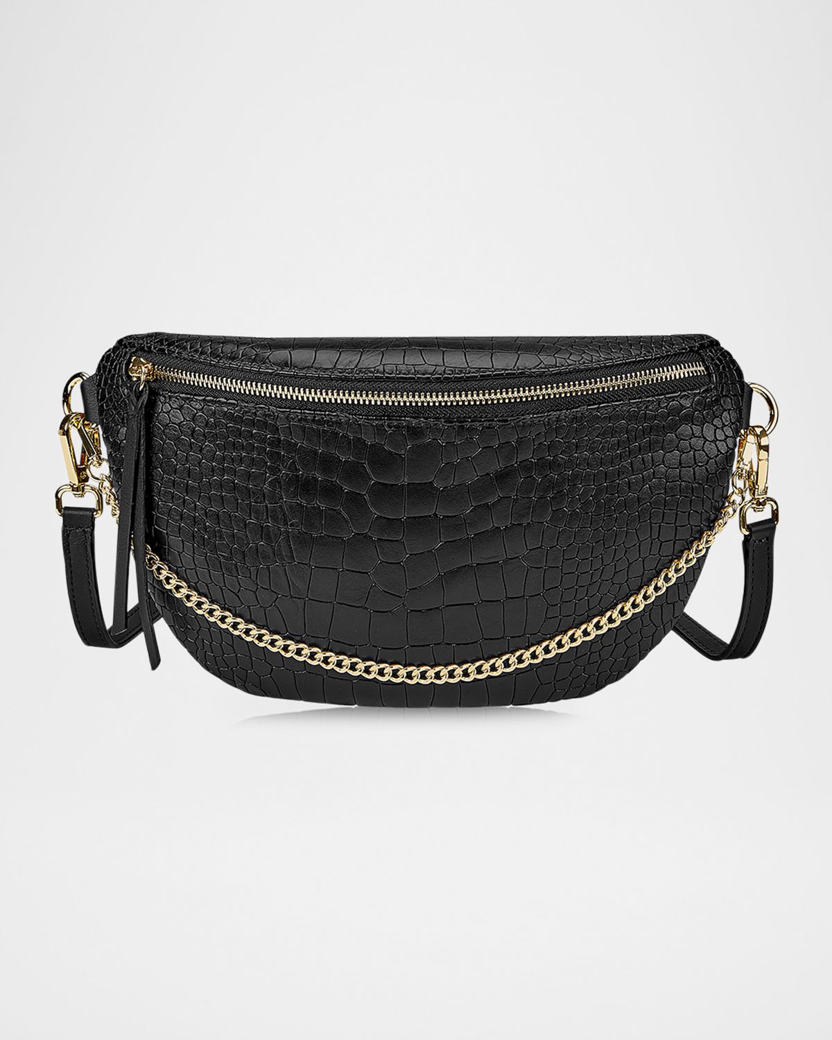 Gigi New York Beck Sling Croc-Embossed Leather Shoulder Bag