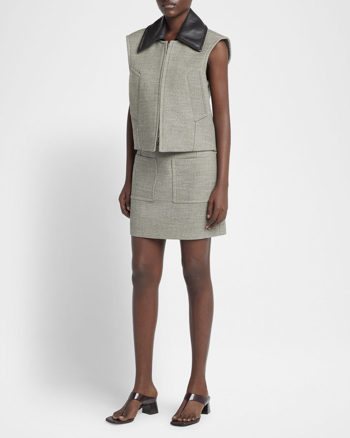 Bottega Veneta Structured Melange Mini Skirt