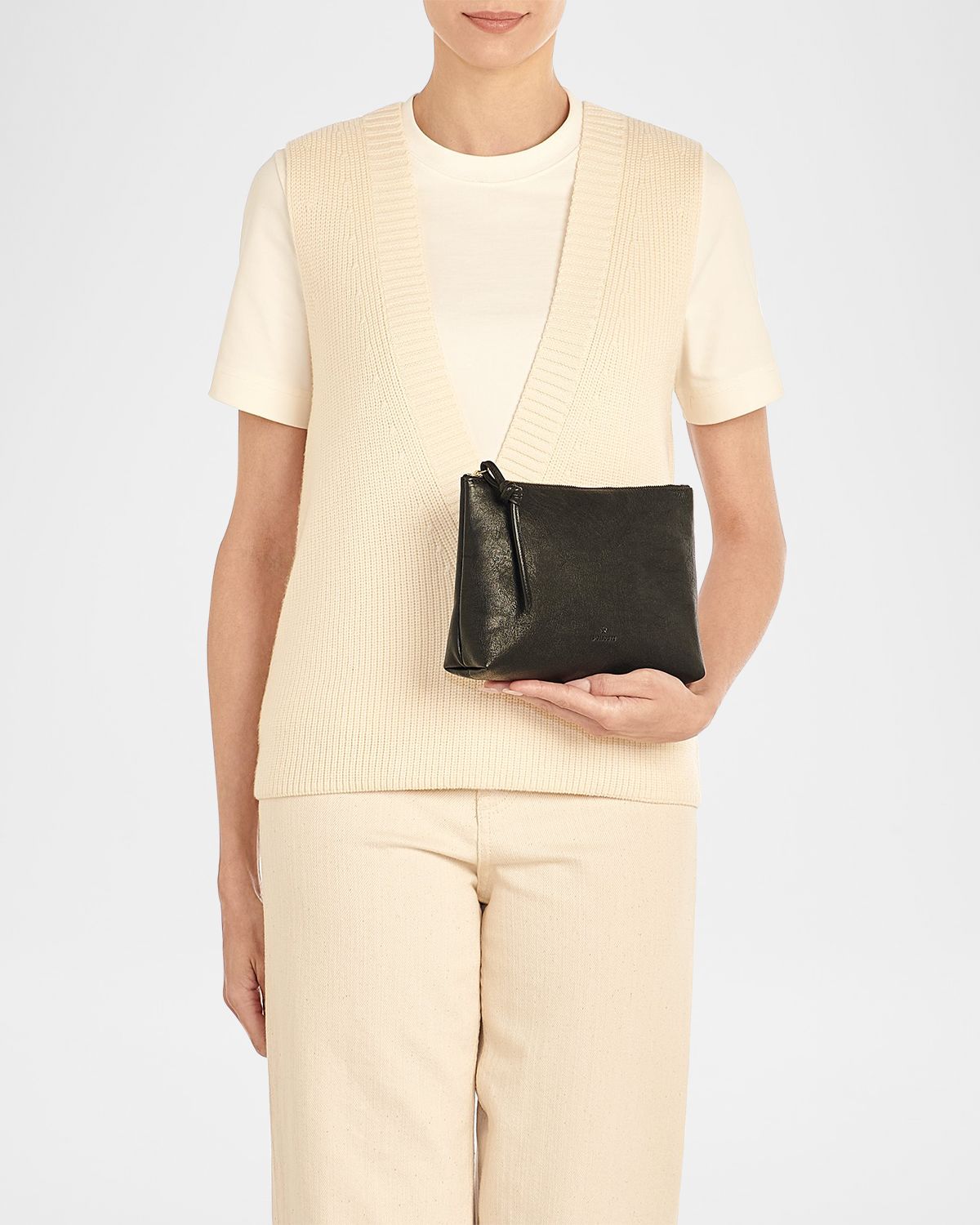 Il Bisonte Snodo Zip Leather Clutch Bag