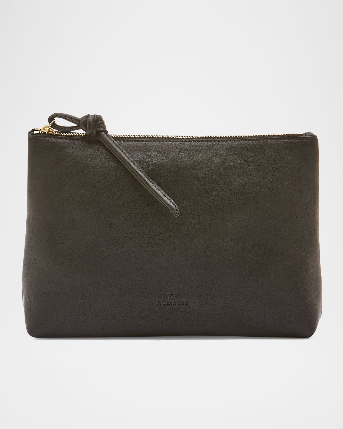 Il Bisonte Snodo Zip Leather Clutch Bag