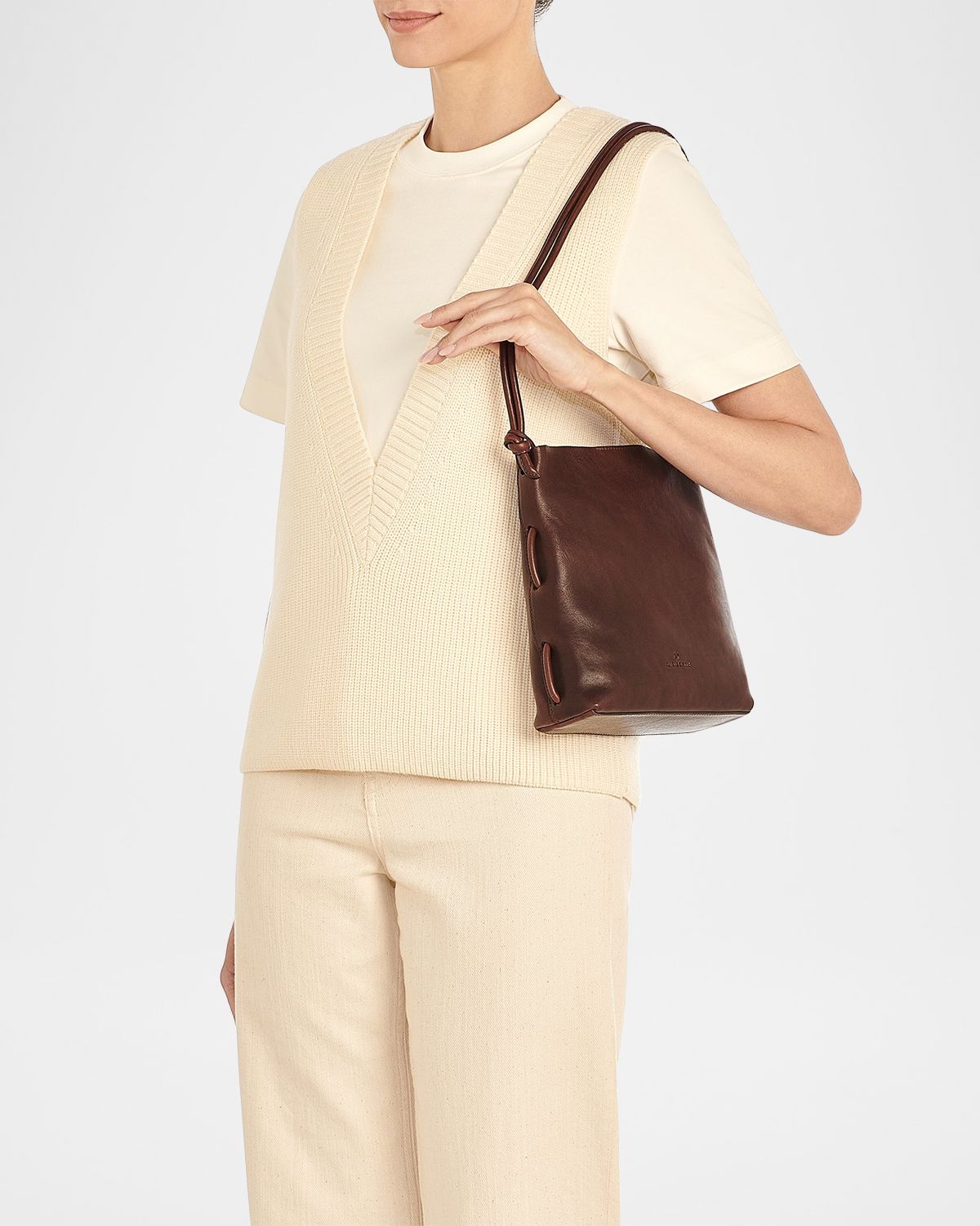 Il Bisonte Snodo Knot Leather Shoulder Bag