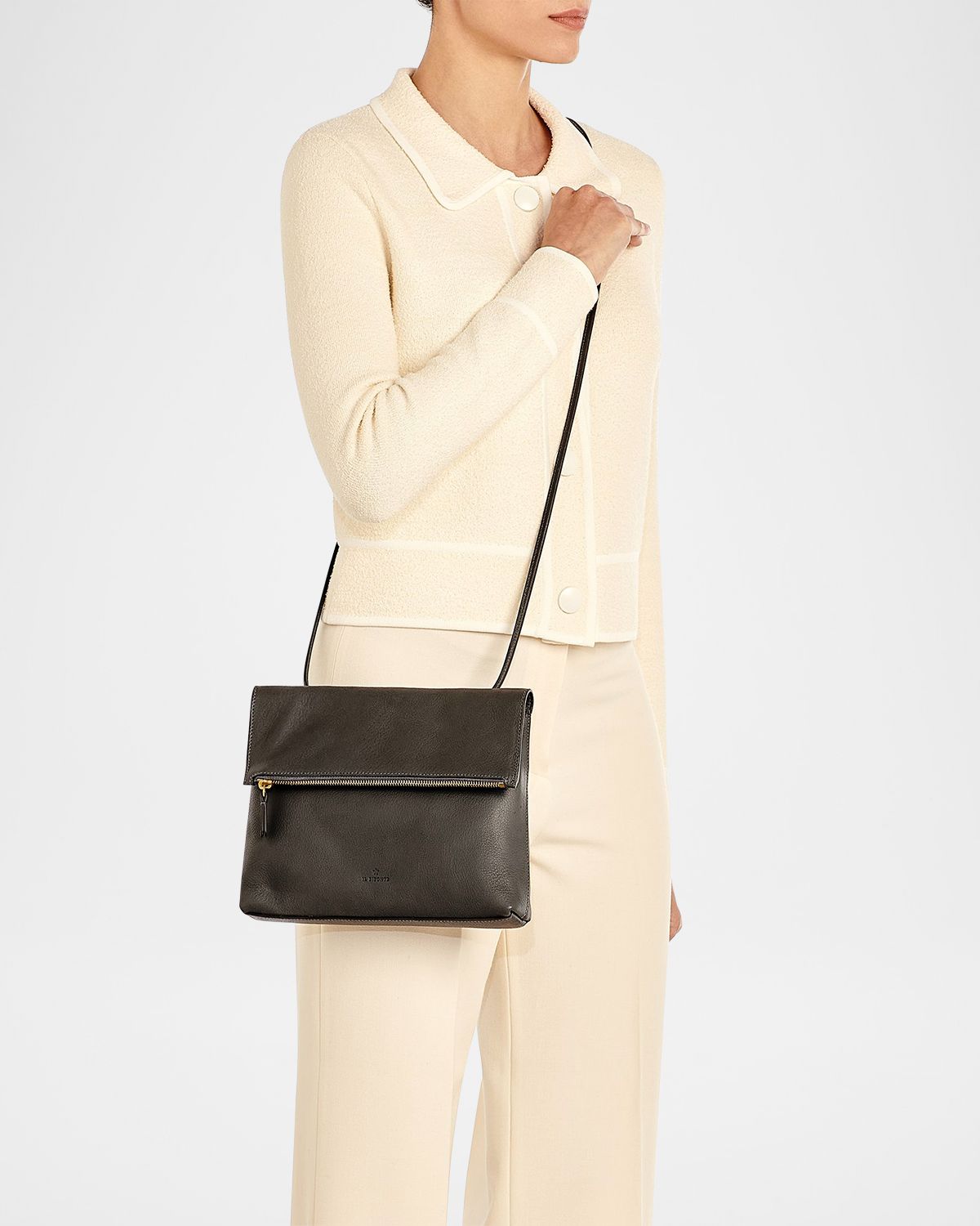 Il Bisonte Anna Fold-Over Flap Leather Crossbody Bag