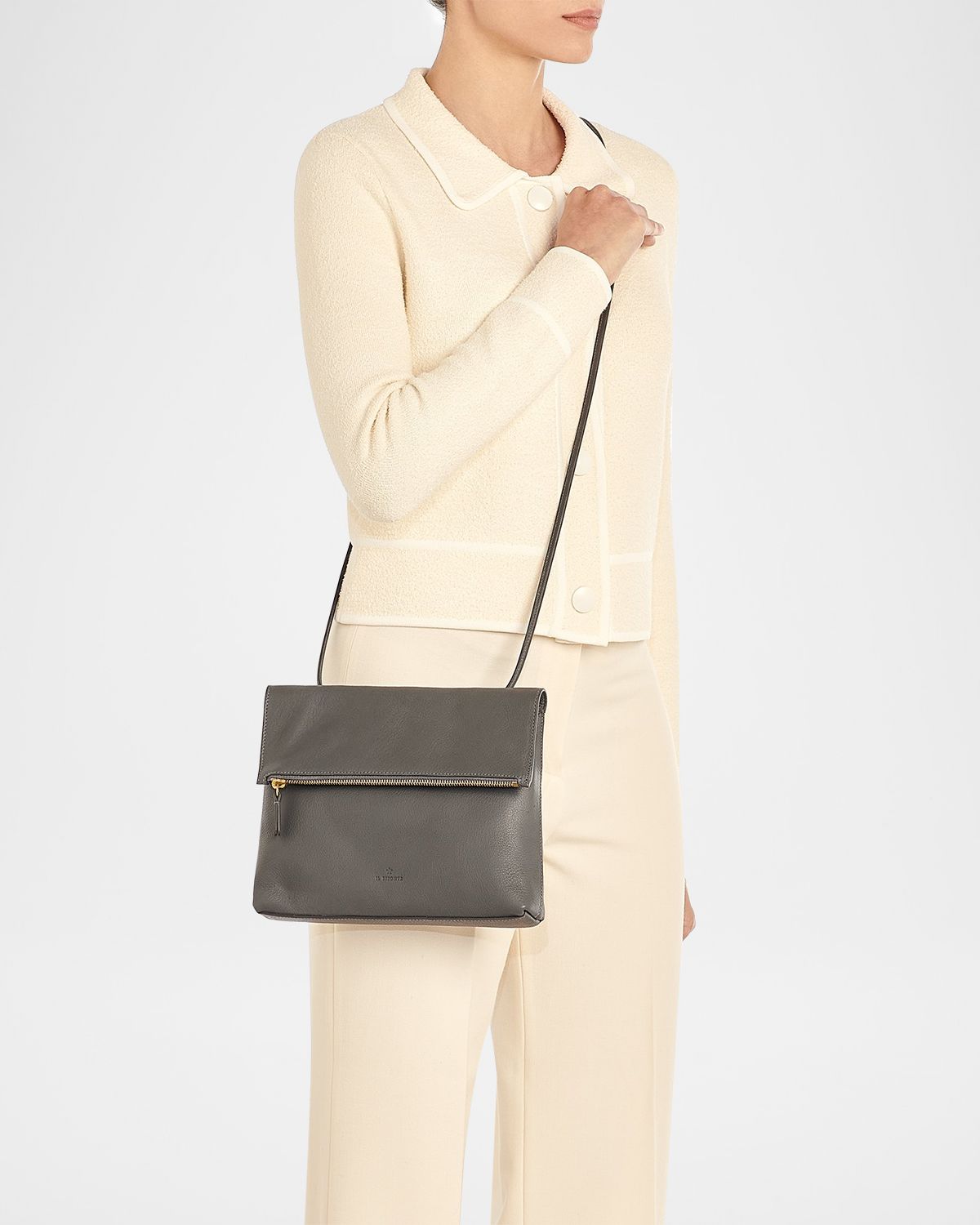 Il Bisonte Anna Fold-Over Flap Leather Crossbody Bag
