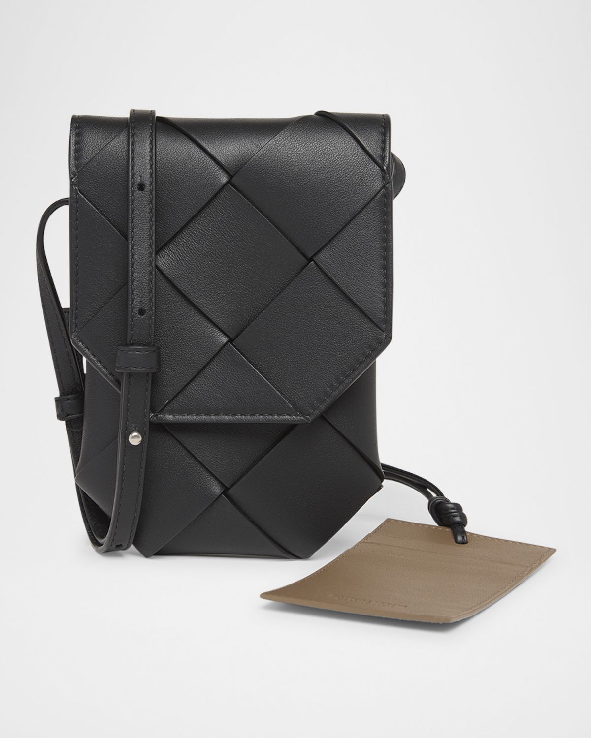 Bottega Veneta Men 's Diago Vertical Leather Phone Pouch
