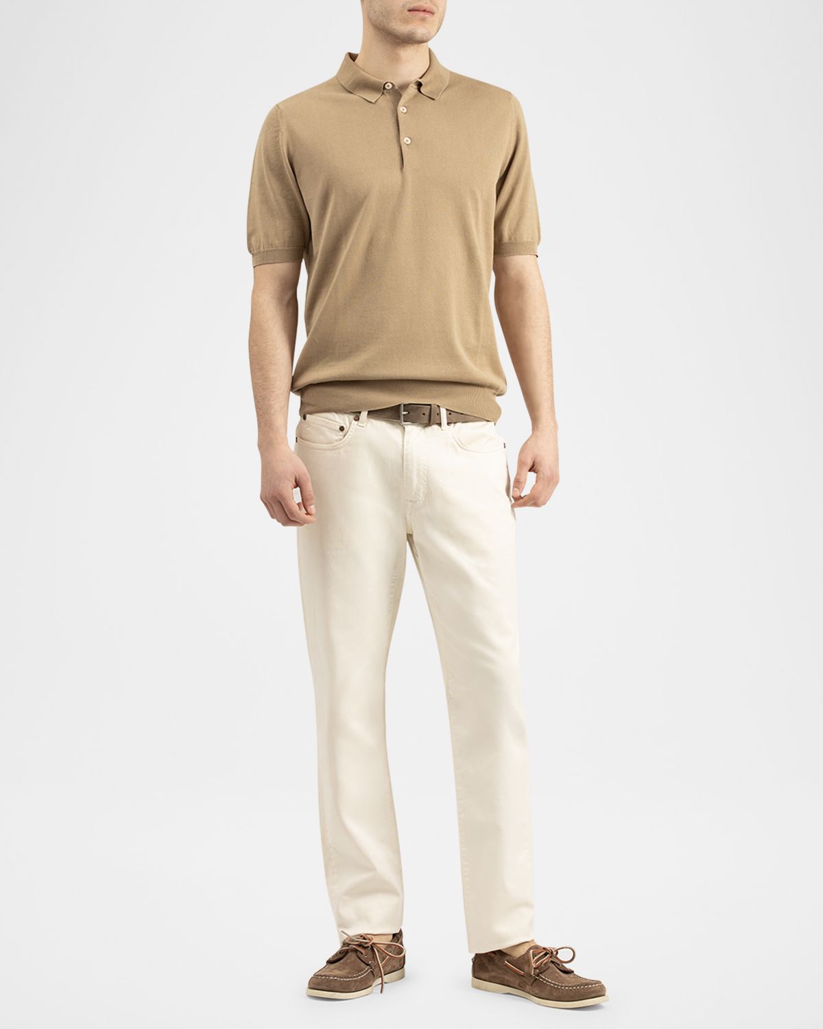 Boglioli Men 's Garment-Washed Cotton Polo Shirt