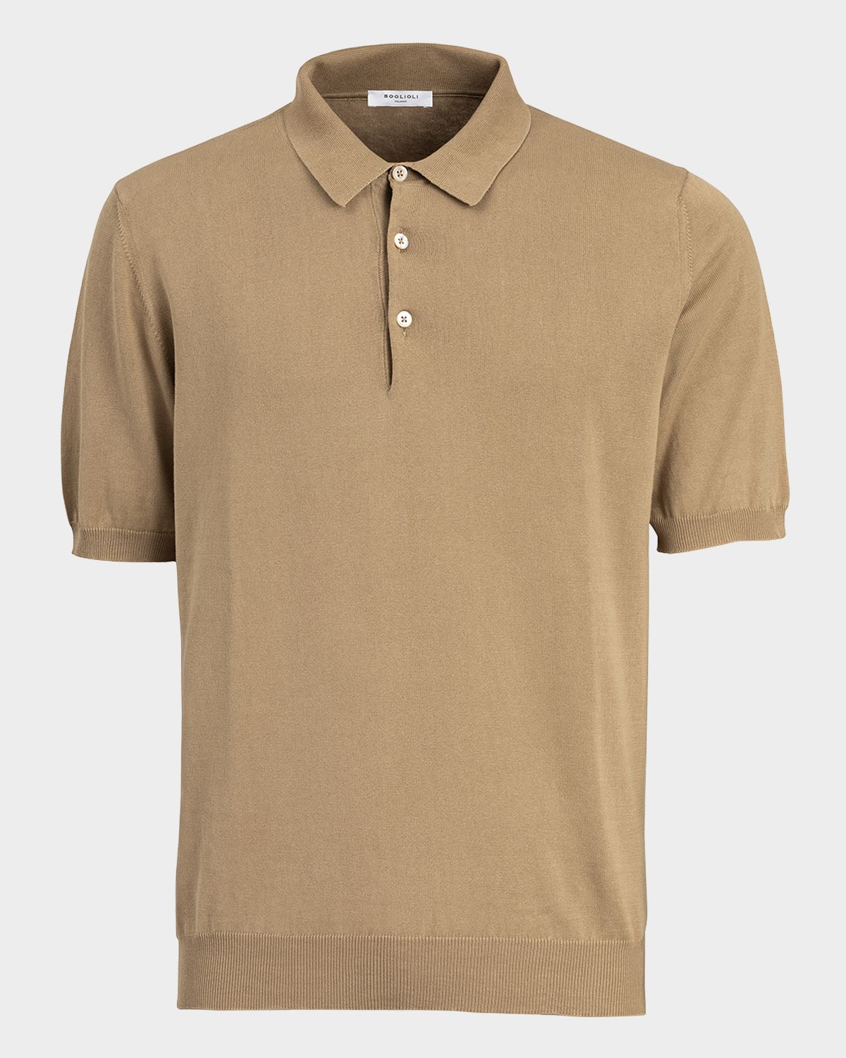 Boglioli Men 's Garment-Washed Cotton Polo Shirt