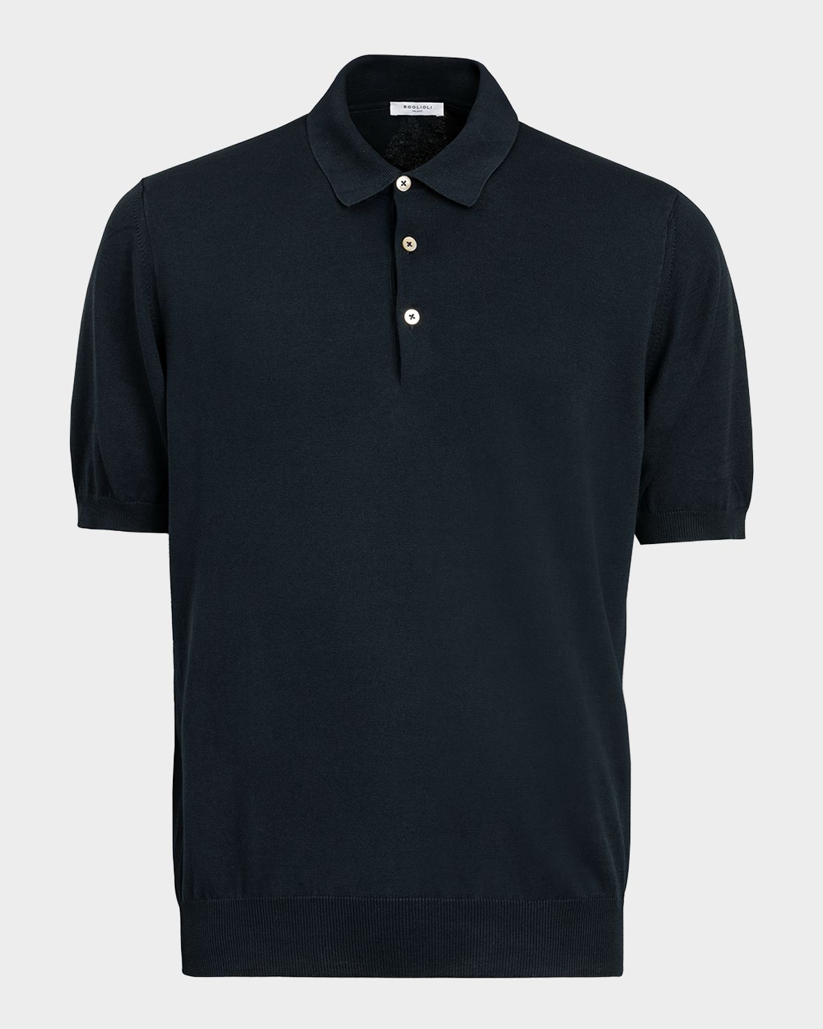 Boglioli Men 's Garment-Washed Cotton Polo Shirt