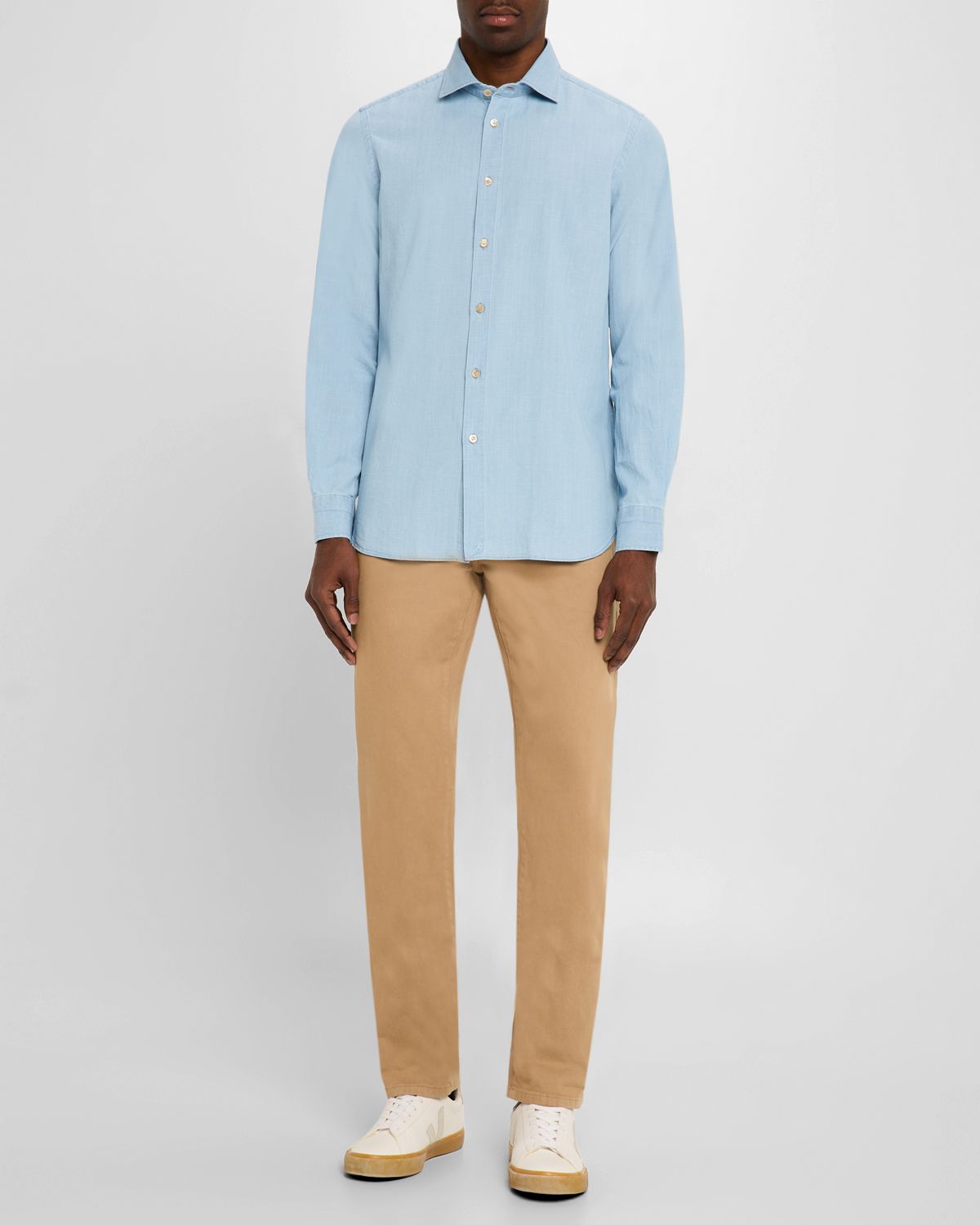 Boglioli Men 's Denim Button-Down Shirt