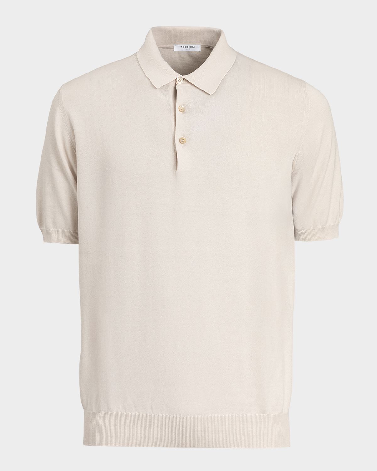 Boglioli Men 's Garment-Washed Cotton Polo Shirt