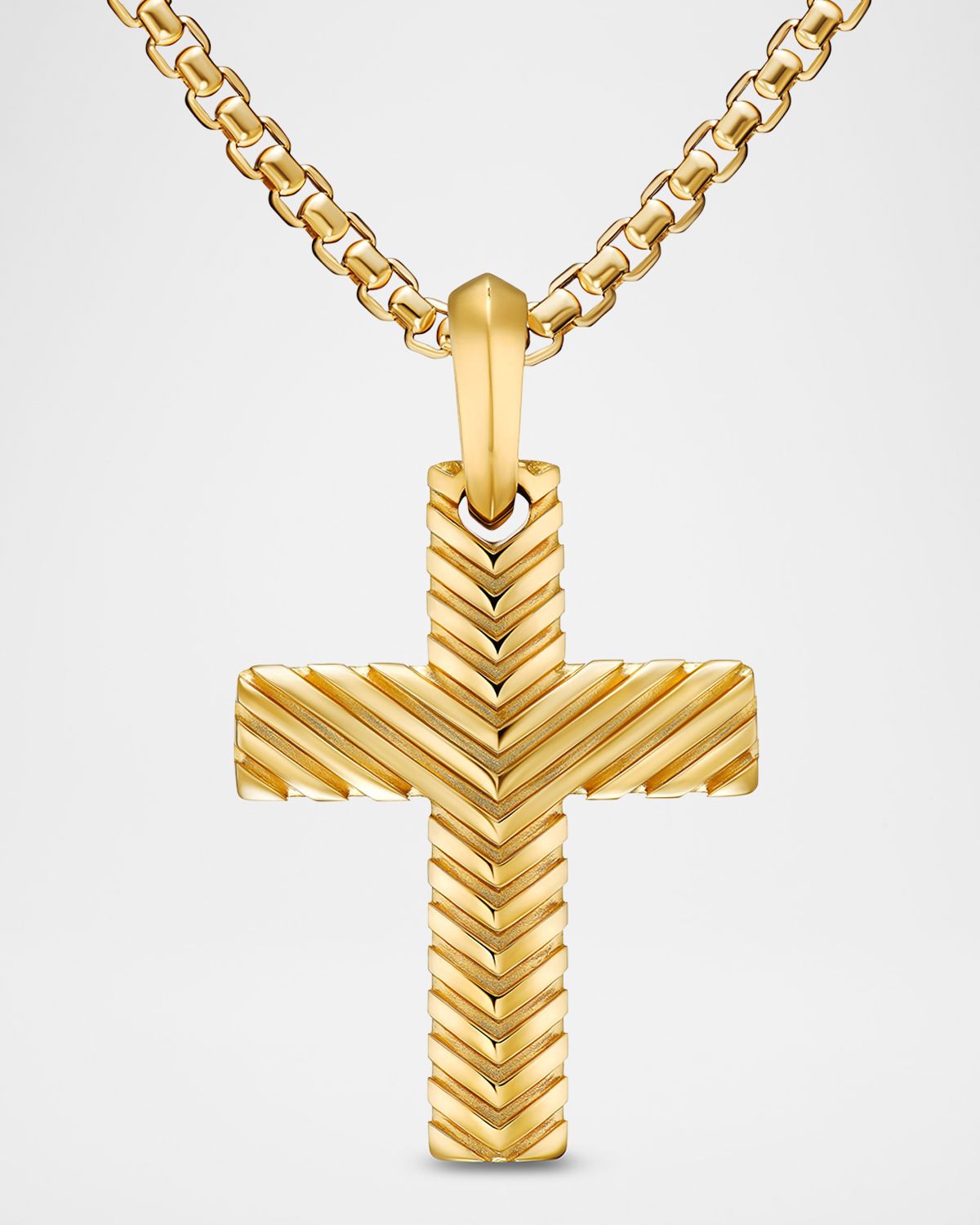 David Yurman Men 's Chevron Cross Enhancer in 18K Gold, 36mm