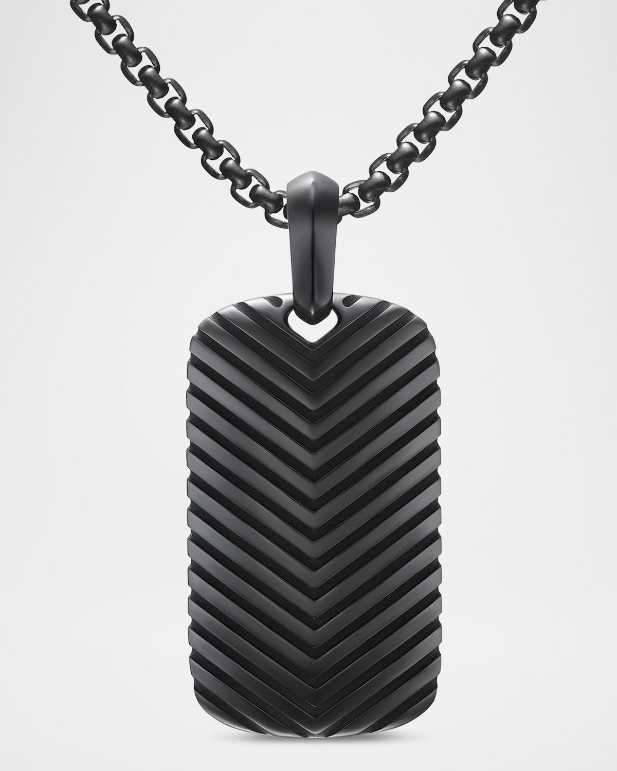 David Yurman Men 's Chevron Tag Enhancer in Titanium, 34mm