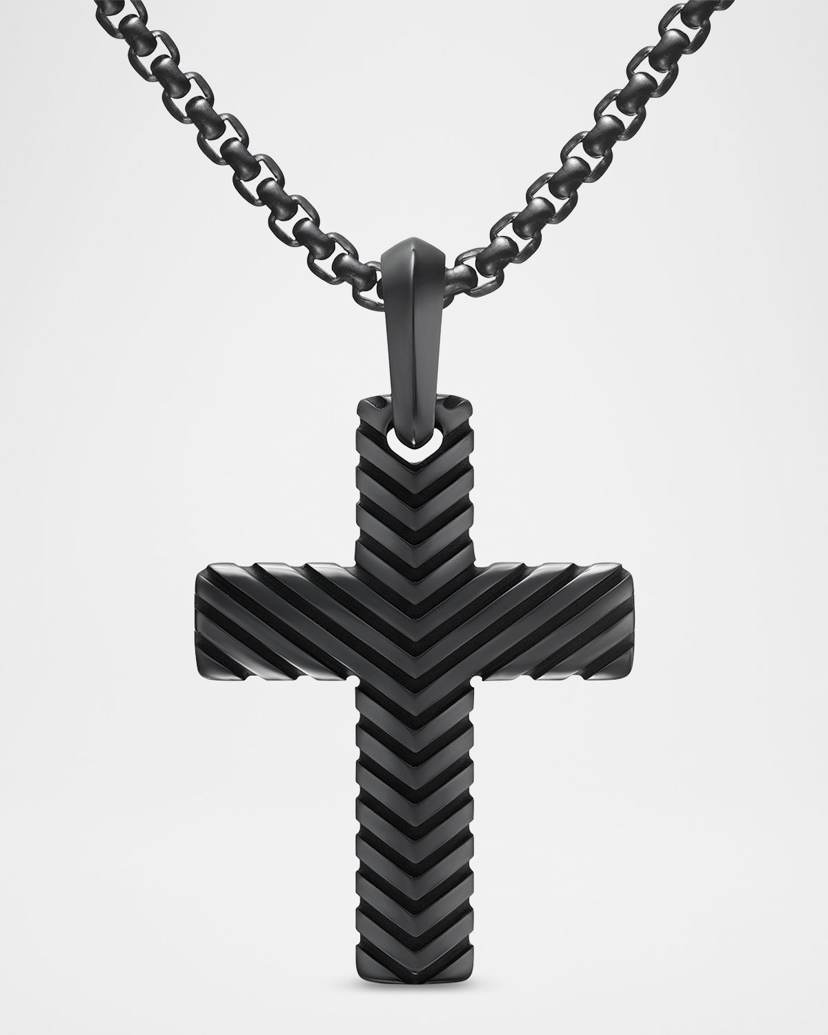 David Yurman Men 's Chevron Cross Enhancer in Titanium, 36mm