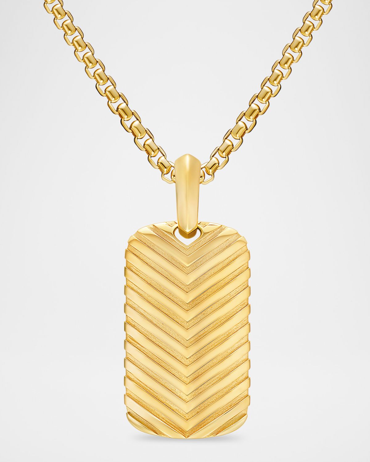 David Yurman Men 's Chevron Tag Enhancer in 18K Gold, 27mm