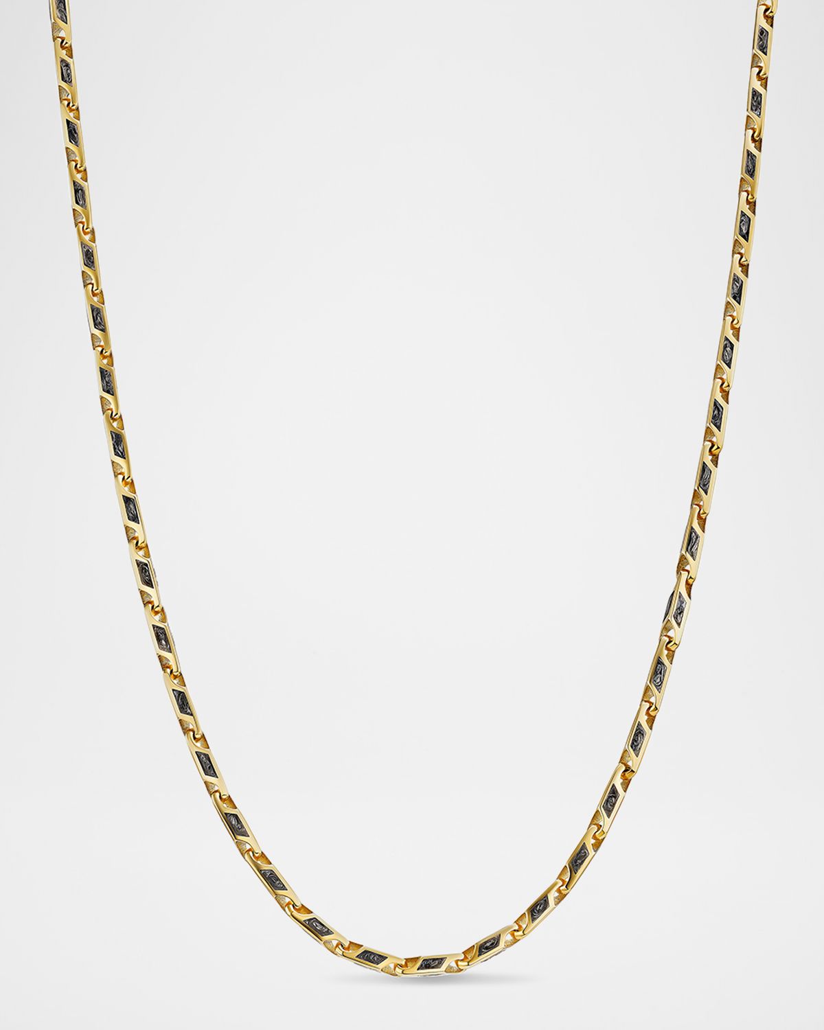 David Yurman Men 's Faceted Chain Necklace in 18K Gold with Forged Carbon, 3mm, 22"L