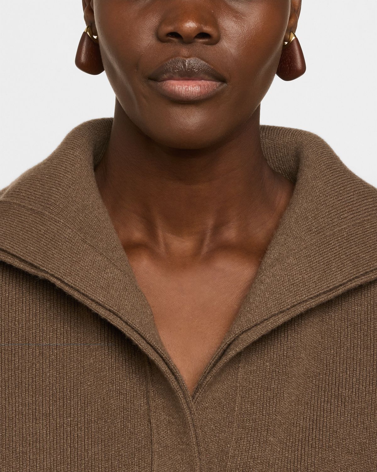 Bottega Veneta Small Fin Wood Earrings