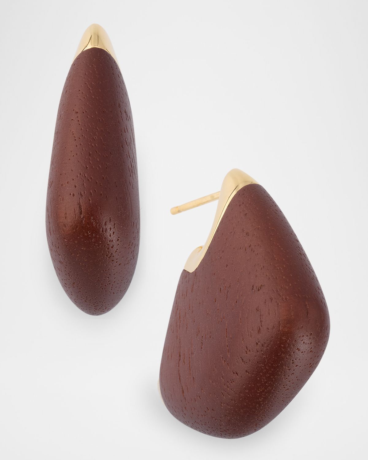 Bottega Veneta Small Fin Wood Earrings