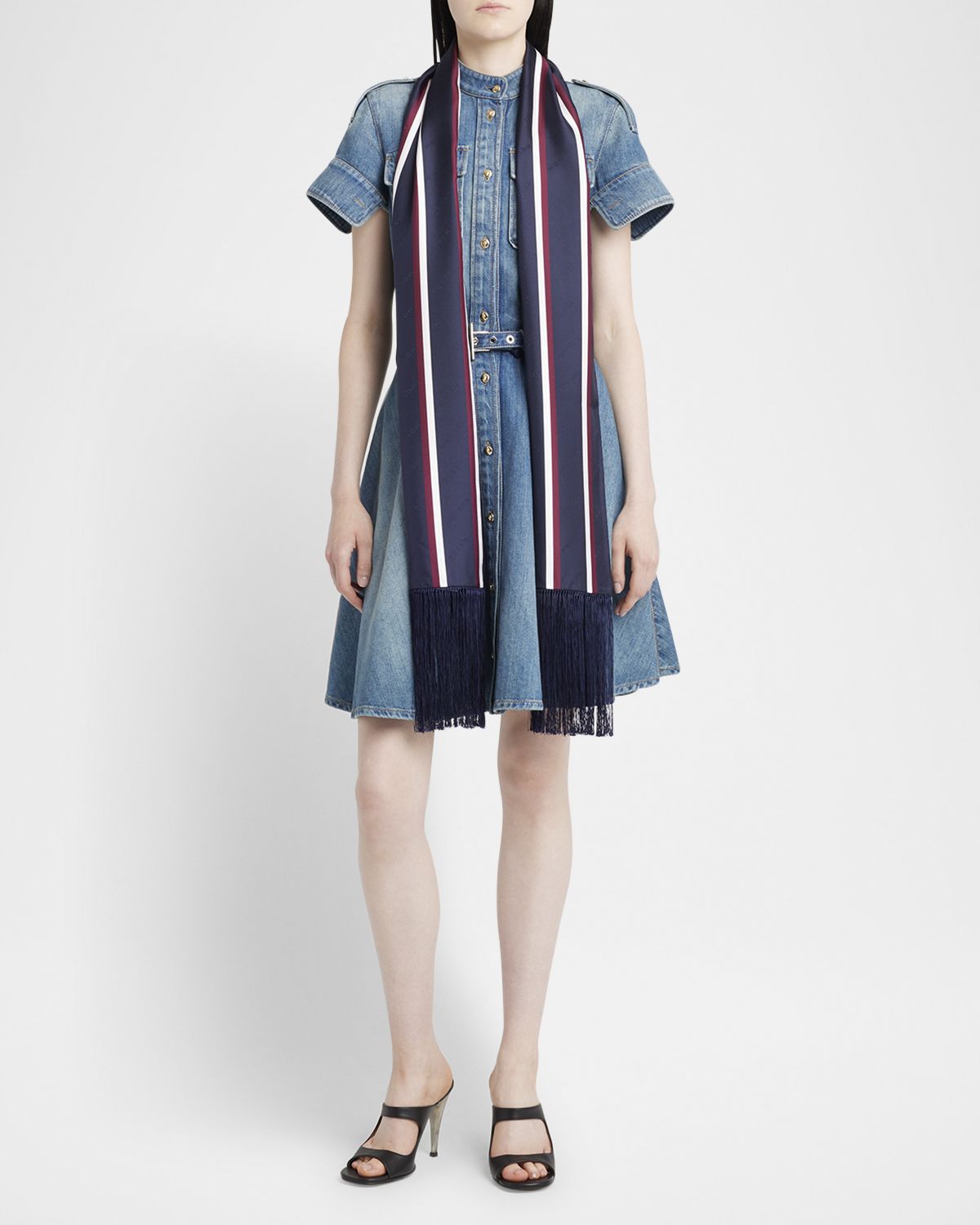 McQueen Twill Collegiate-Inspired Silk Scarf